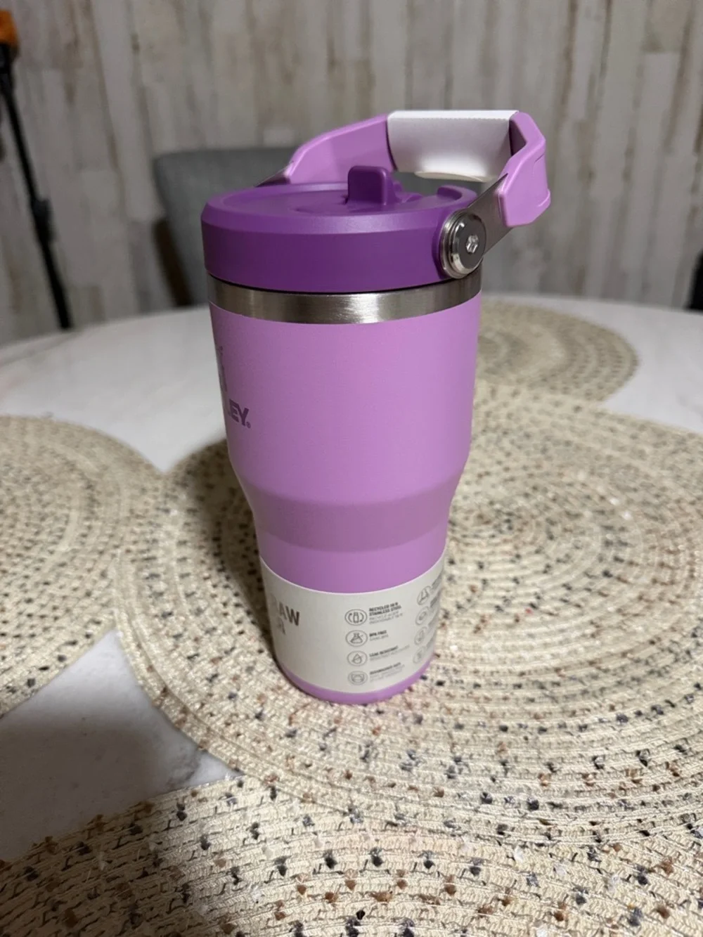 Stanley Purple Flip Straw Tumbler with Carry Handle - Picture 3 of 4